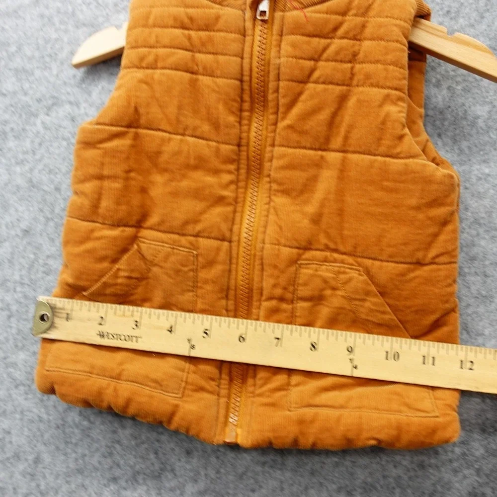 TAHARI Puffer Vest Toddlers 24M Burnt Orange Corduroy Quilted Full Zip Outdoor